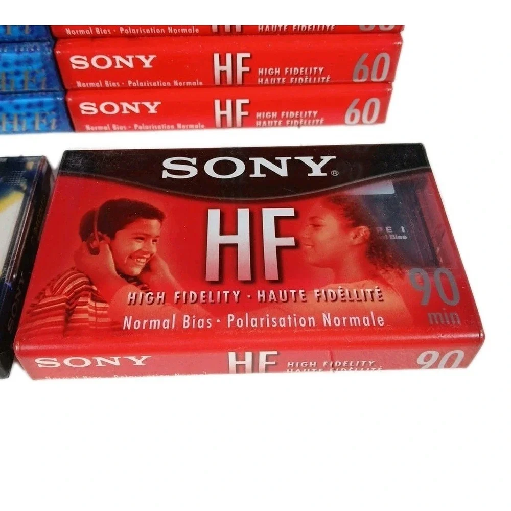 Sony Blank Cassette Tape Lot 15pk Multi Color Vintage Recording 1990s Era